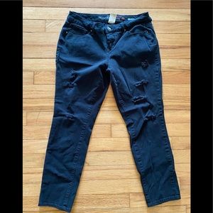 Faded Glory Jeans Black Ripped Size 10P